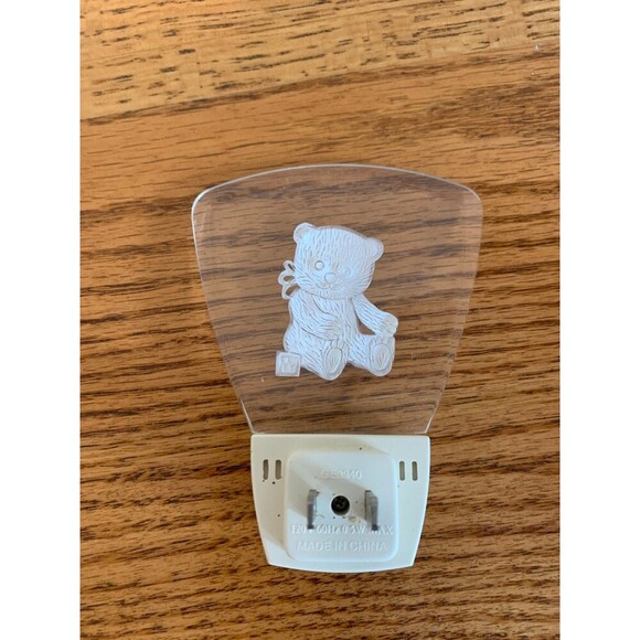 VTG 90s 80s Teddy Bear GE Electric Light Up Night Lite Kids Toy Glass Plug IN - Picture 4 of 6
